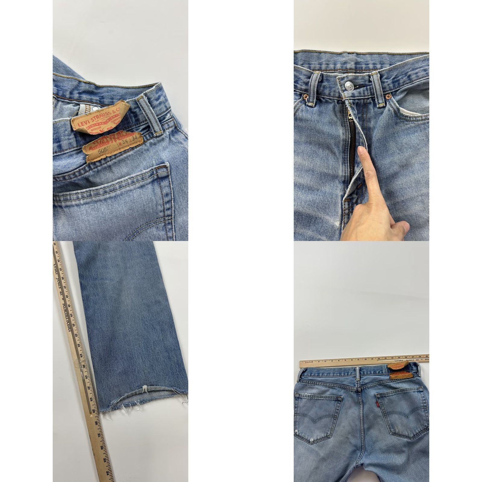 Levi's VINTAGE Levi's 505 Jeans Mens 34x29 Distressed Blue Jeans 34x34 Tagged 34x34 Mens Size US 34 / EU 50 - 8 Thumbnail