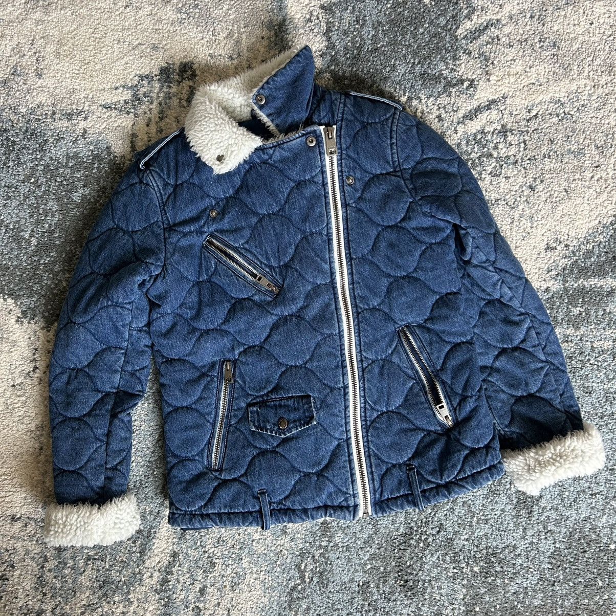 Levi's QUiLTED iNDiGO NATURAL WHiTE SHERPA LiNED TANKER JACKET ZiP Size XS / US 0-2 / IT 36-38 - 14 Thumbnail
