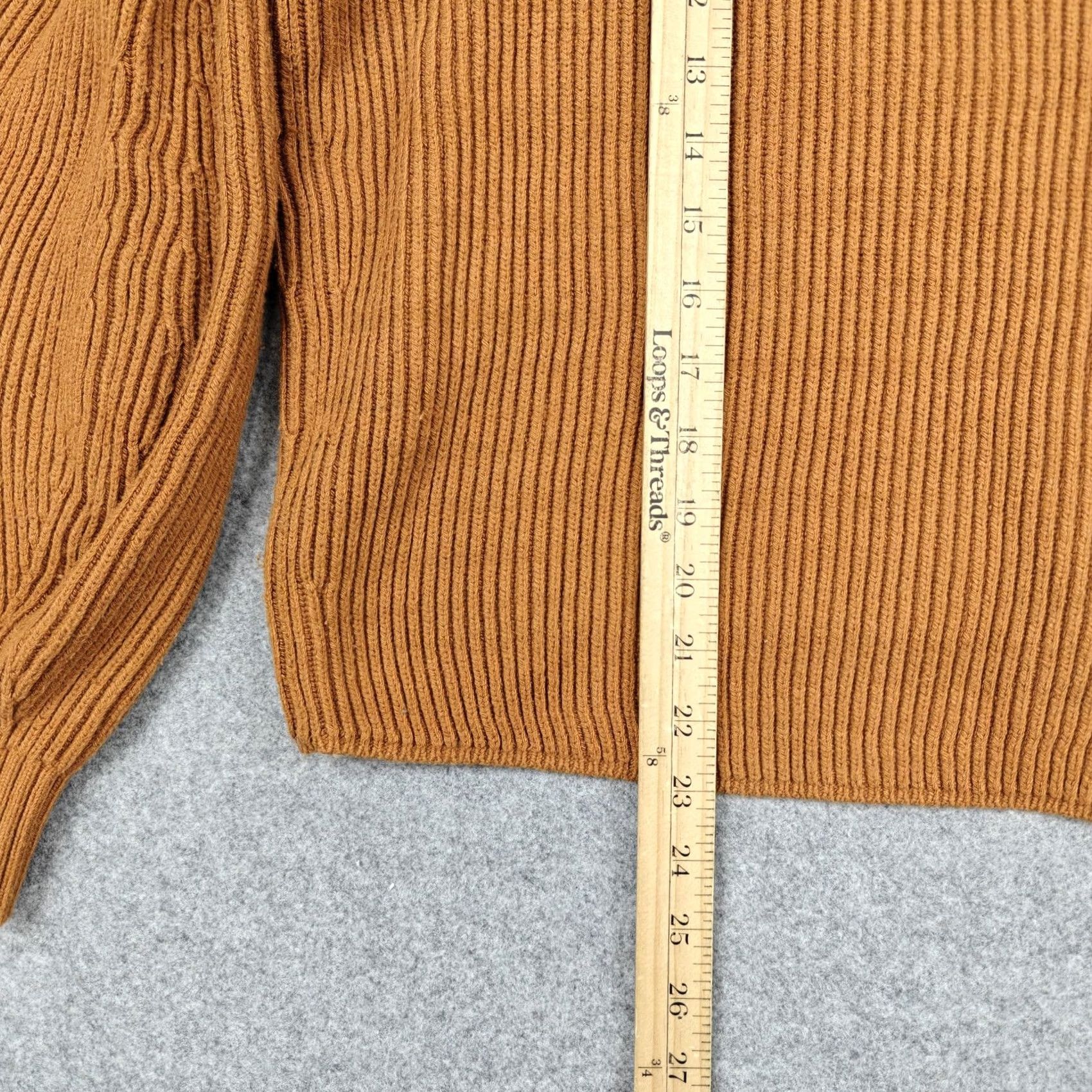 Vintage Maeve Sweater Womens XL Brown Ribbed Knit Mock Neck Balloon Sleeve Pullover Size XL / US 12-14 / IT 48-50 - 5 Thumbnail