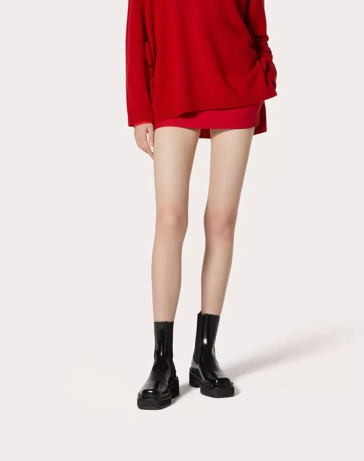 Valentino o1s1wg110625 Crepe Couture Skort in Red Size 27" / US 4 / IT 40 - 5 Thumbnail