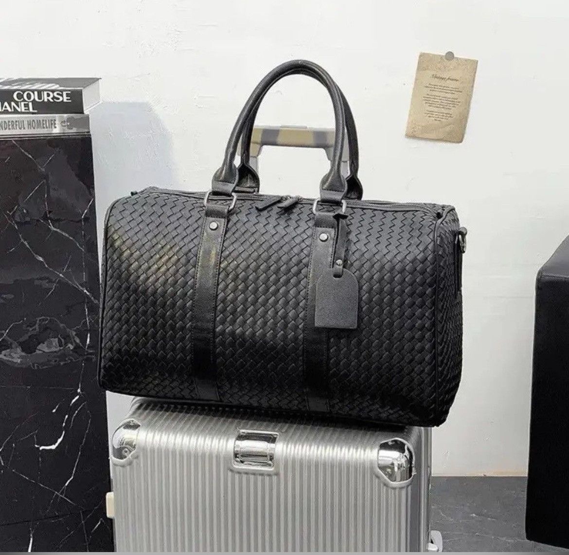 Japanese Brand × Vintage Outdoor retro woven travel duffle bag pu leather Size ONE SIZE - 2 Thumbnail