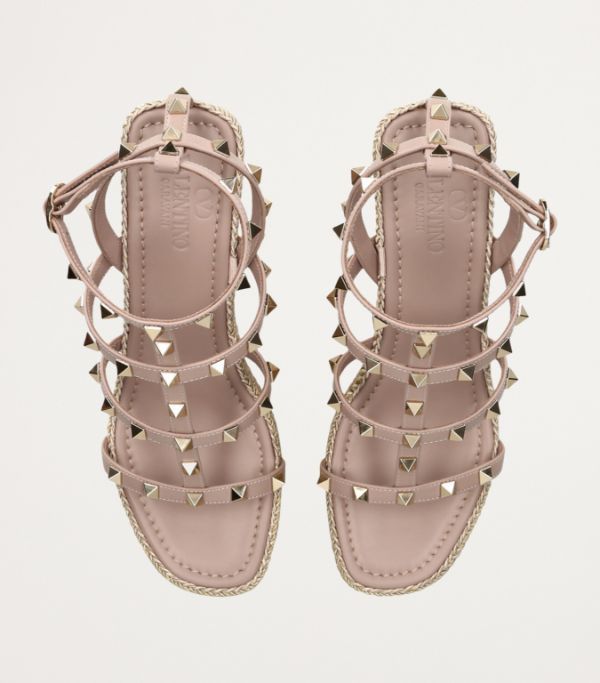 Valentino o1s22i1n0924 Rockstud Wedge Sandals in Neutro Size US 11 / IT 41 - 5 Thumbnail