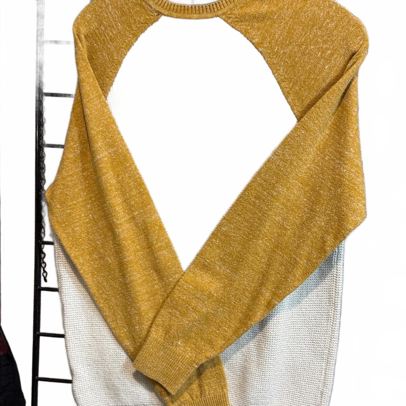 Gap GAP Mustard and Cream Women's Jersey Top Size S / US 4 / IT 40 - 3 Thumbnail