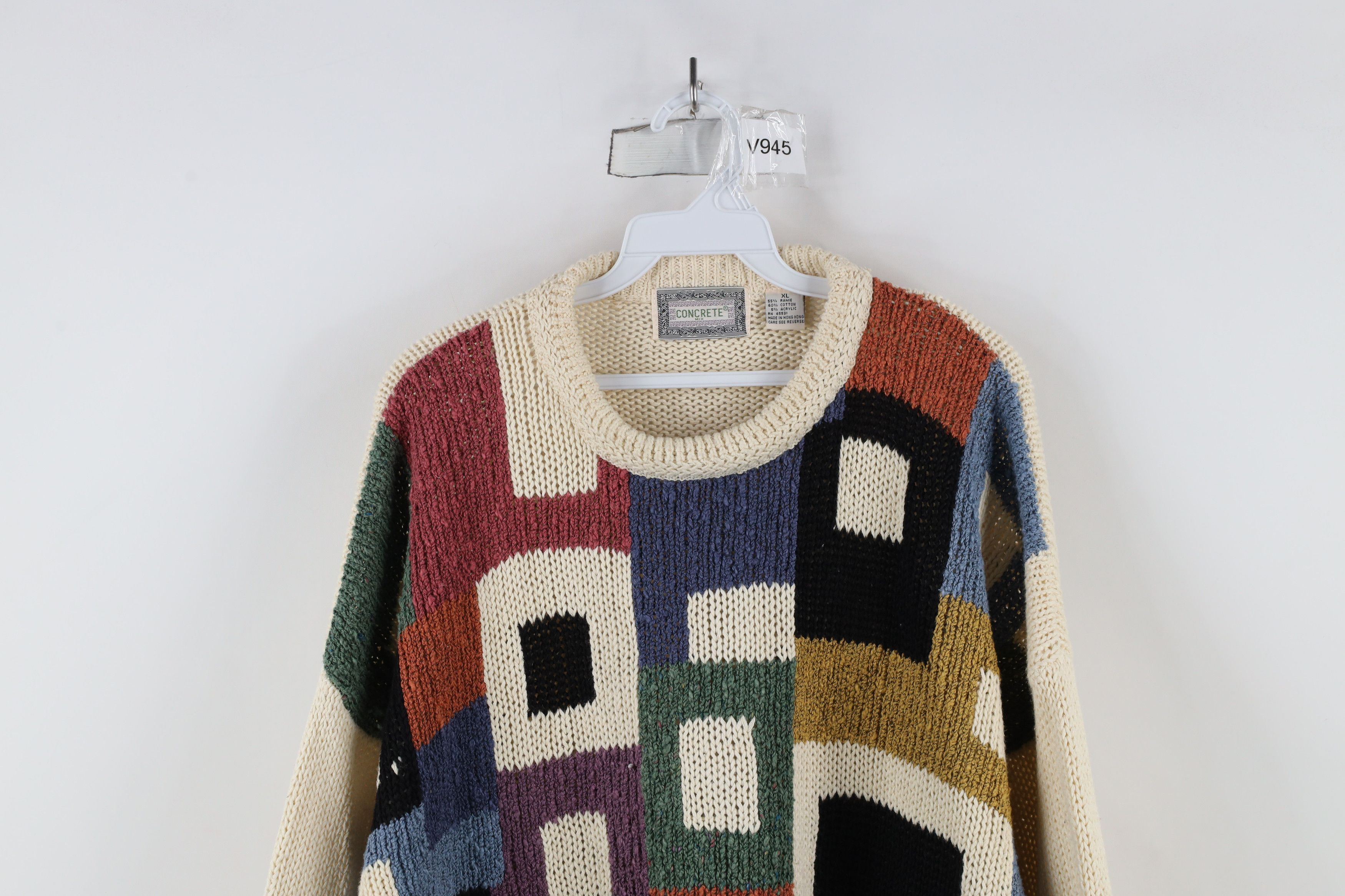 Vintage Vintage 90s Streetwear Chunky Ribbed Knit Crewneck Sweater Size US XL / EU 56 / 4 - 2 Thumbnail
