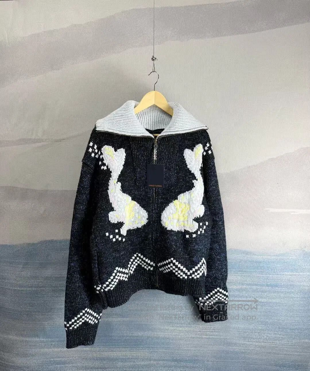 Louis Vuitton Louis Vuitton Nigo Blue Rabbit Knit Jacket. Size US XL / EU 56 / 4 - 1 Thumbnail