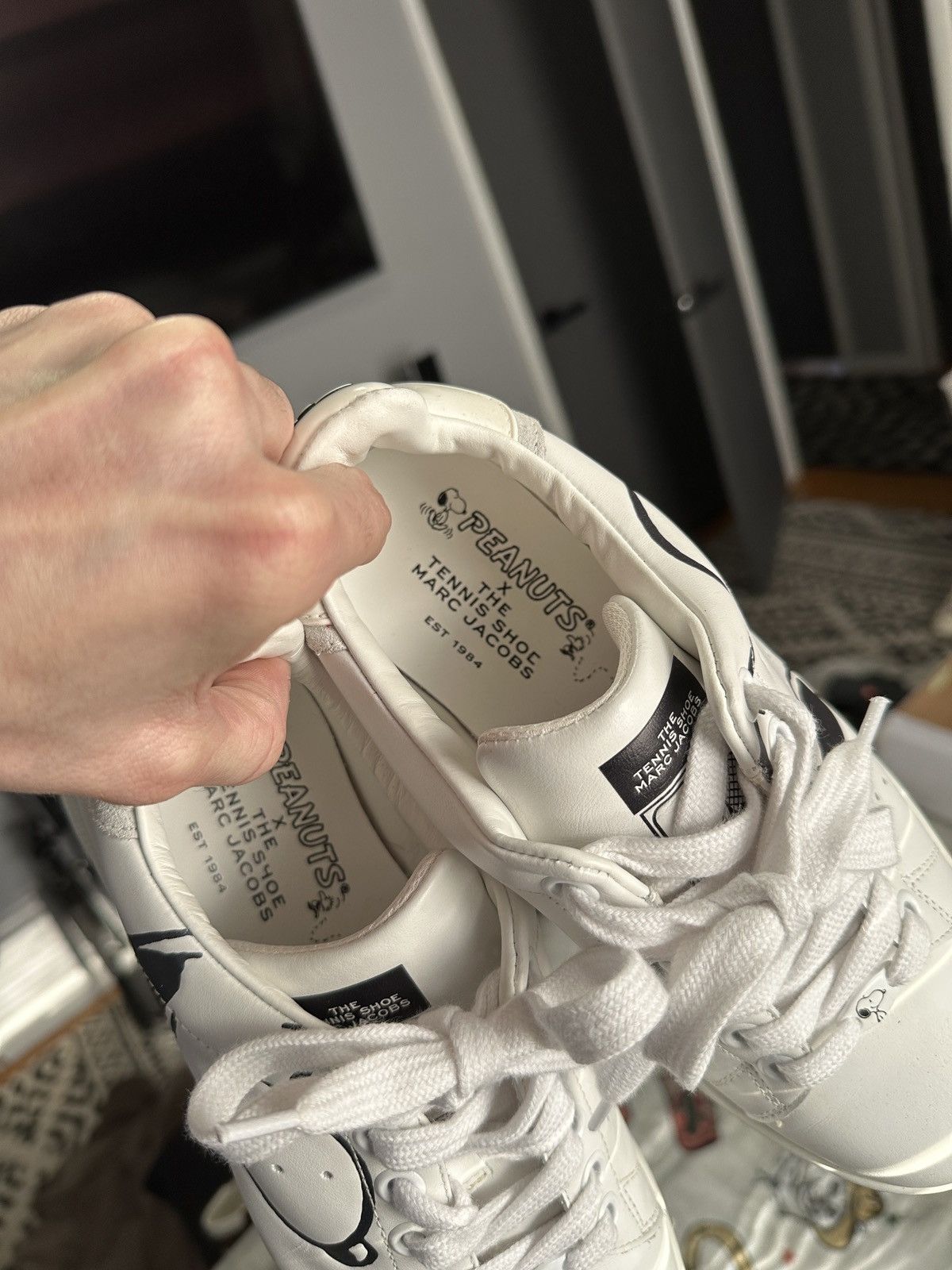 Marc Jacobs × Peanuts Leather Tennis Shoe Sneakers Size US 7 / EU 40 - 13 Thumbnail