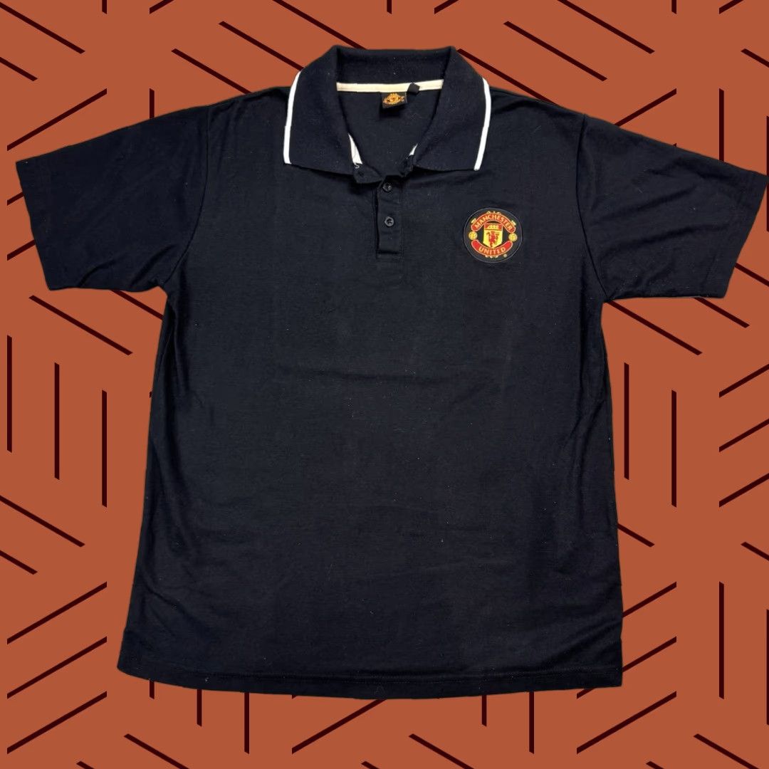 Vintage VINTAGE Manchester United Polo Shirt Men's Short Sleeve Black Embroidered Logo Size L Size US L / EU 52-54 / 3 - 1 Thumbnail