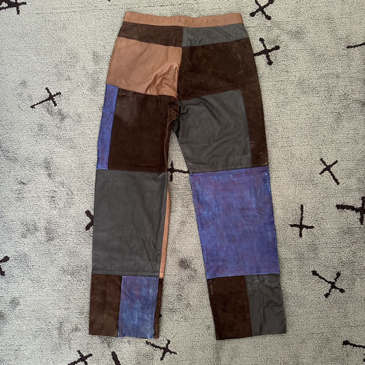 Lieve Van Gorp Archive Lieve Van Gorp Patchwork Leather Pants Vintage Size US 31 - 2 Thumbnail