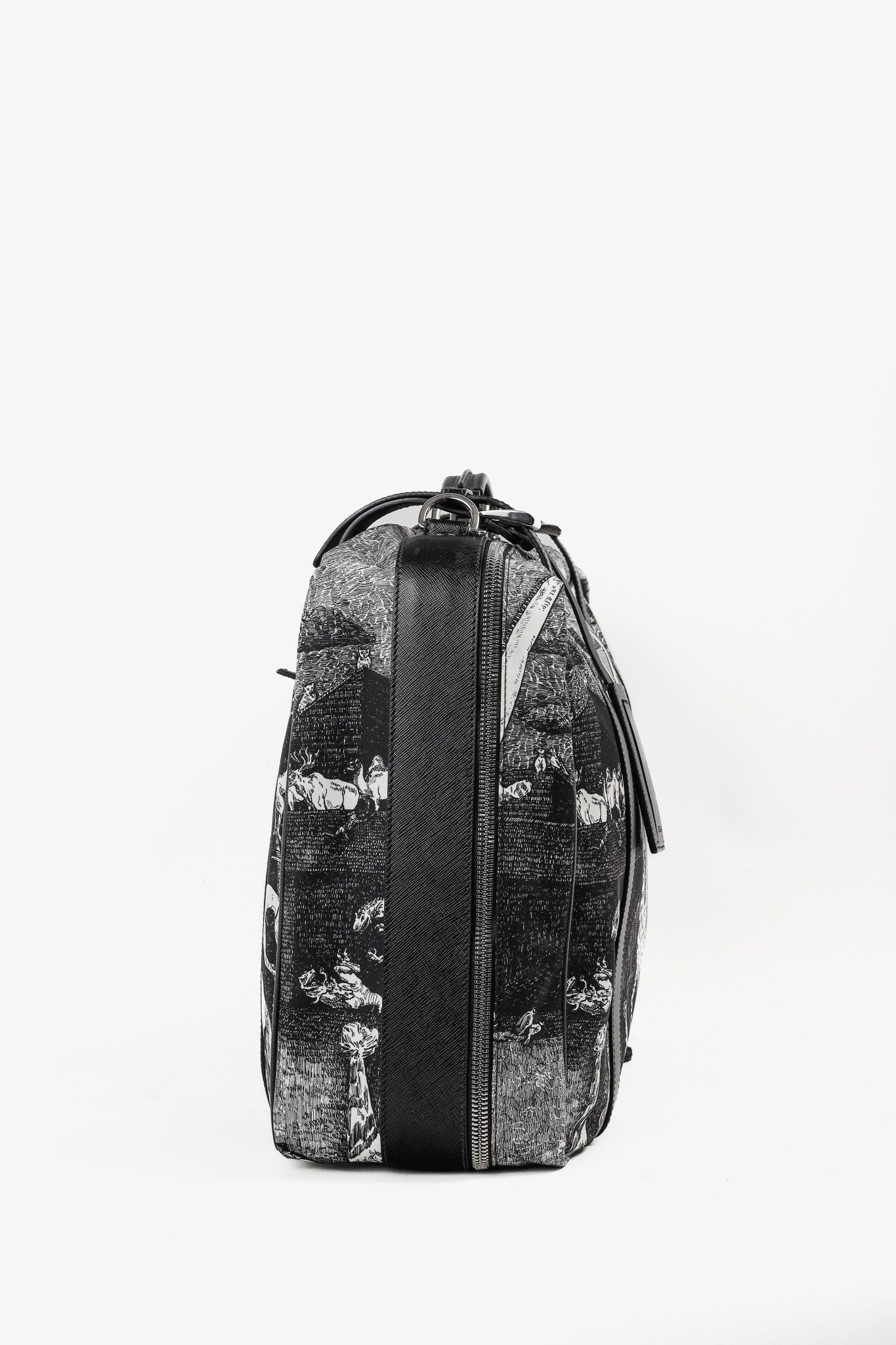 Prada Prada AW/16 Animal Kingdom Nero & Avorio Tessuto Suitcase Size ONE SIZE - 3 Thumbnail
