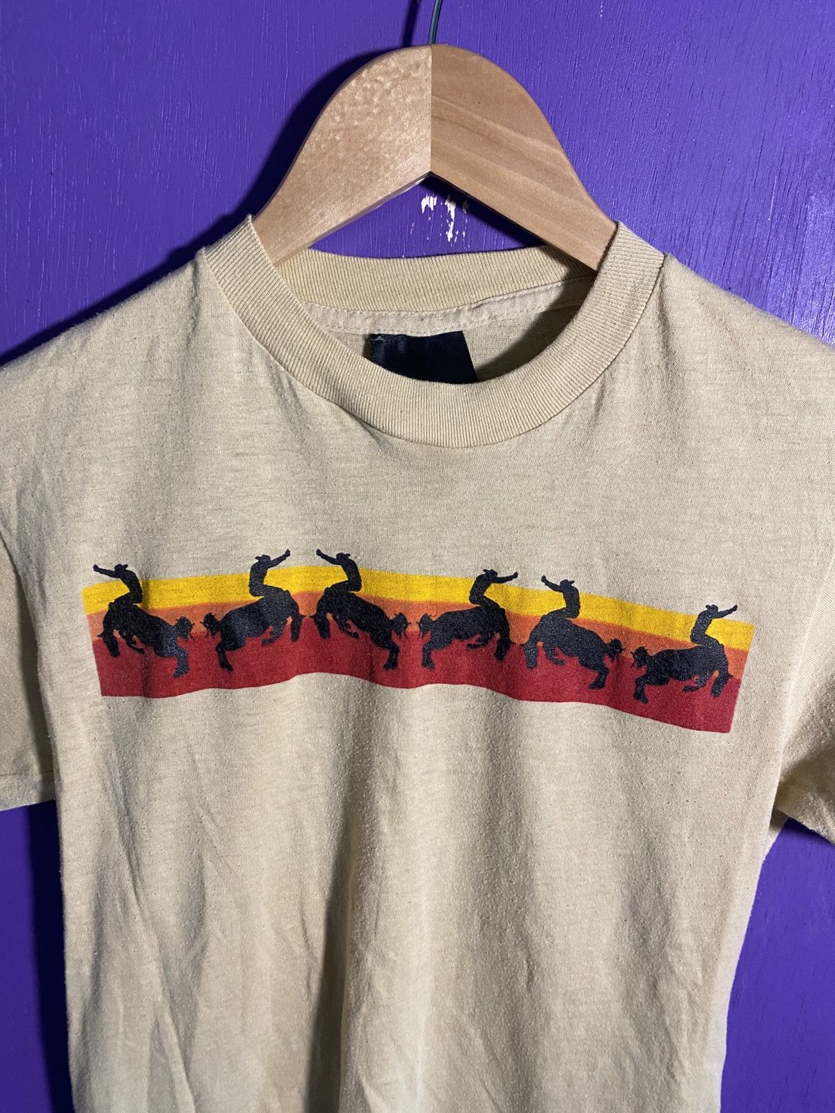 Vintage Vintage 80s Western cowboy riders t-shirt Size S / US 4 / IT 40 - 3 Thumbnail