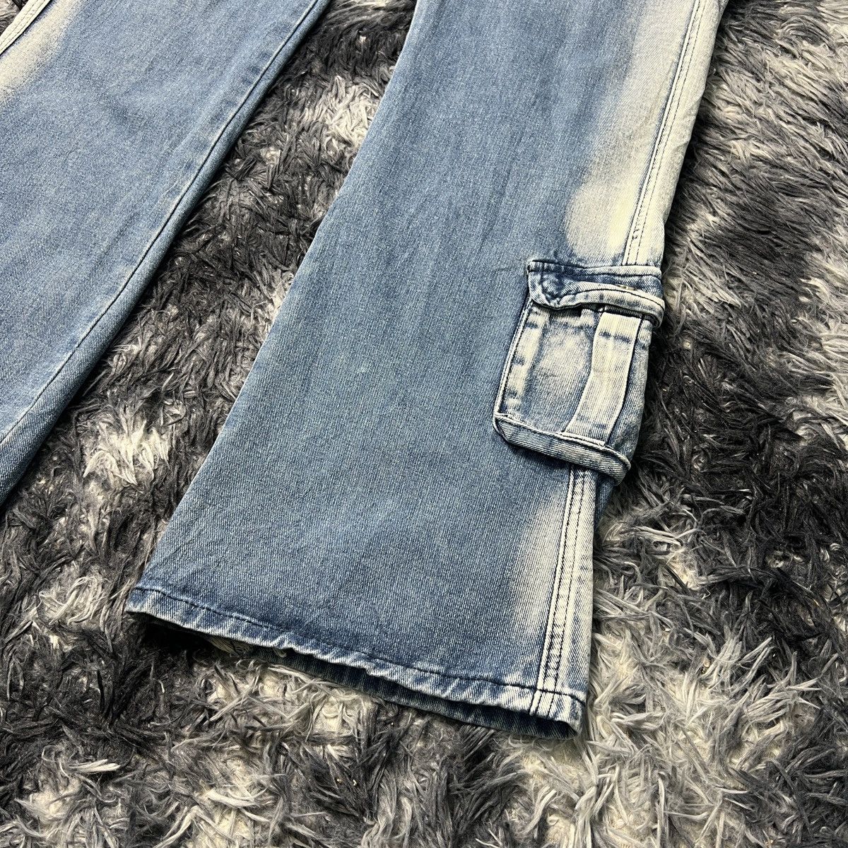 Japanese Brand Romwe Wide Loose MultiPocket Denim Cargo Pants Size US 36 / EU 52 - 5 Thumbnail