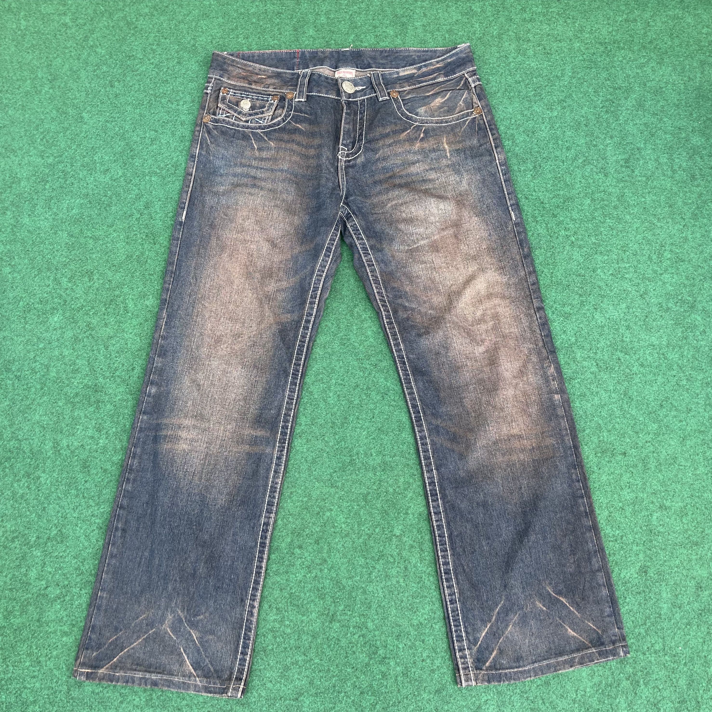 True Religion × Vintage Vtg True Religion Joey Big T Denim Pants Jeans Size US 36 / EU 52 - 1 Thumbnail