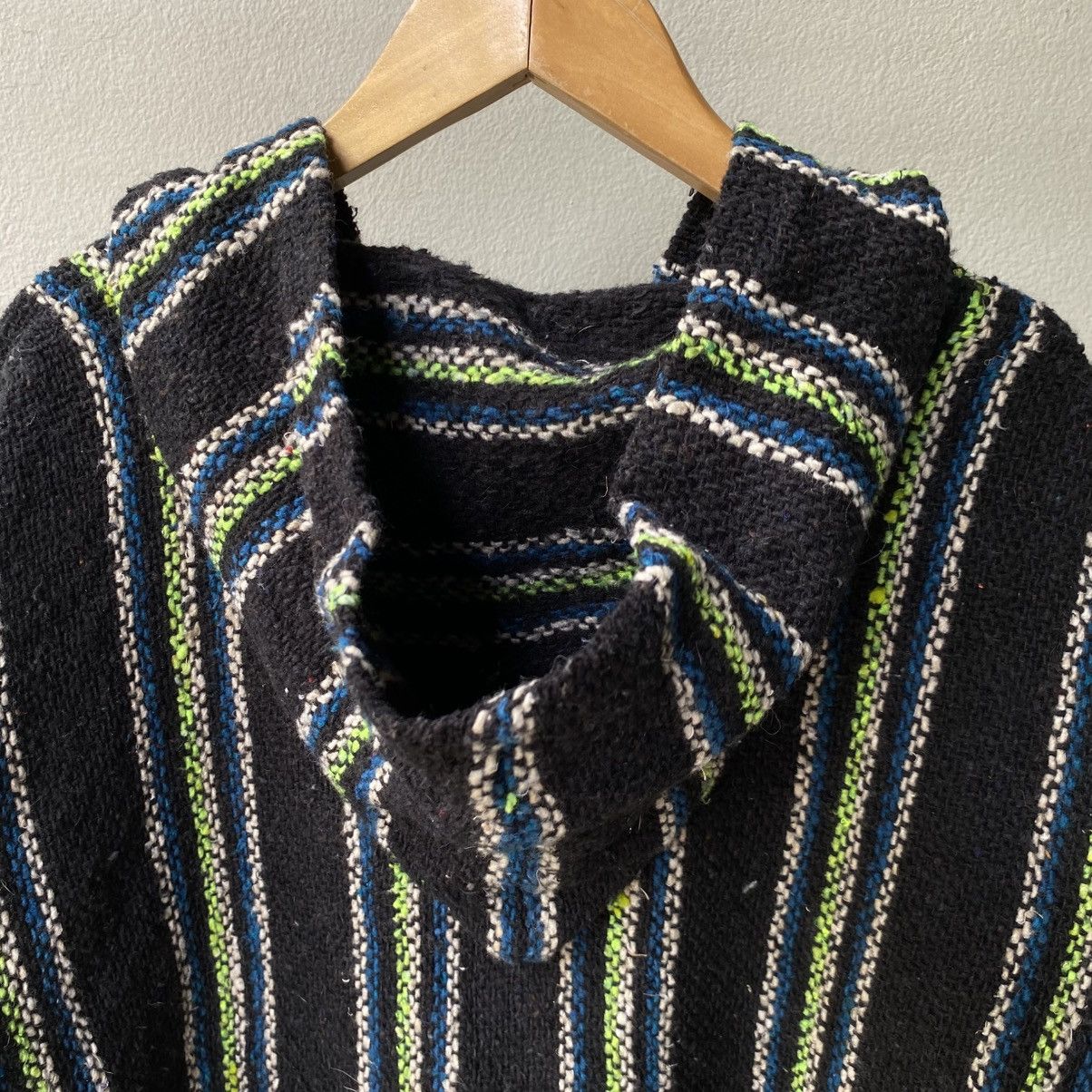 Vintage Black & Green Striped Baja Hoodie Size US M / EU 48-50 / 2 - 5 Thumbnail
