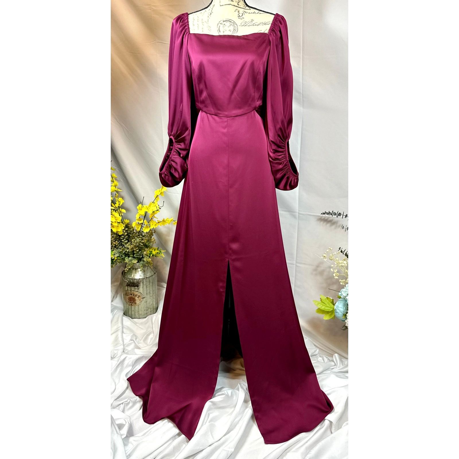 Sachin & Babi Sachin & Babi Women's Burgundy Bryant Gown Front Slit 6 Size M / US 6-8 / IT 42-44 - 3 Thumbnail