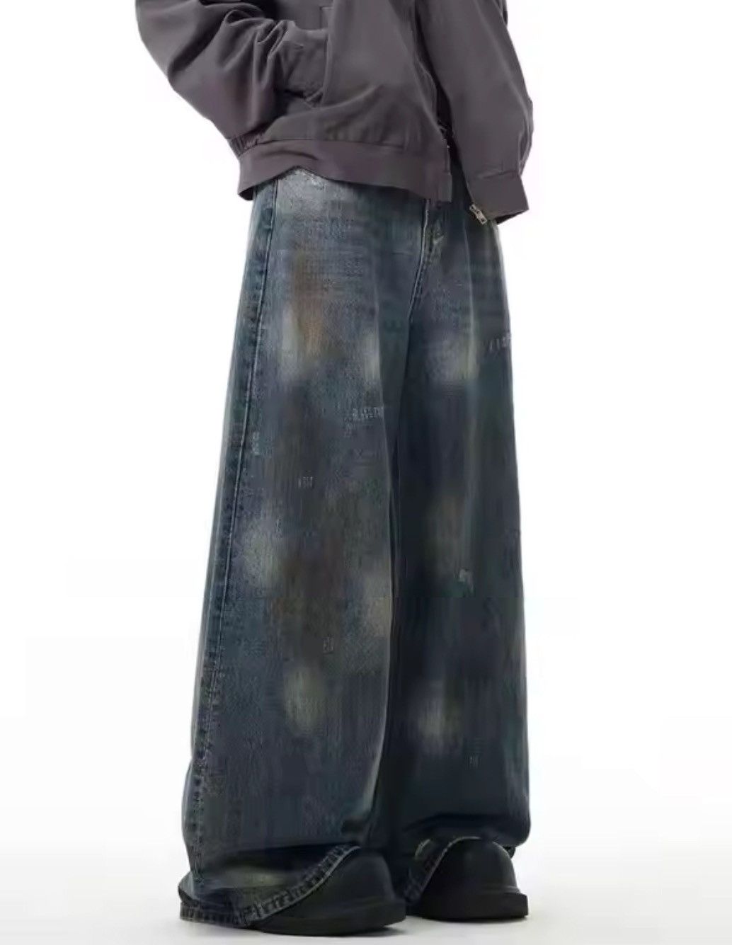 Japanese Brand × Jean Vintage tie dye washed straight leg denim Size US 30 / EU 46 - 1 Thumbnail
