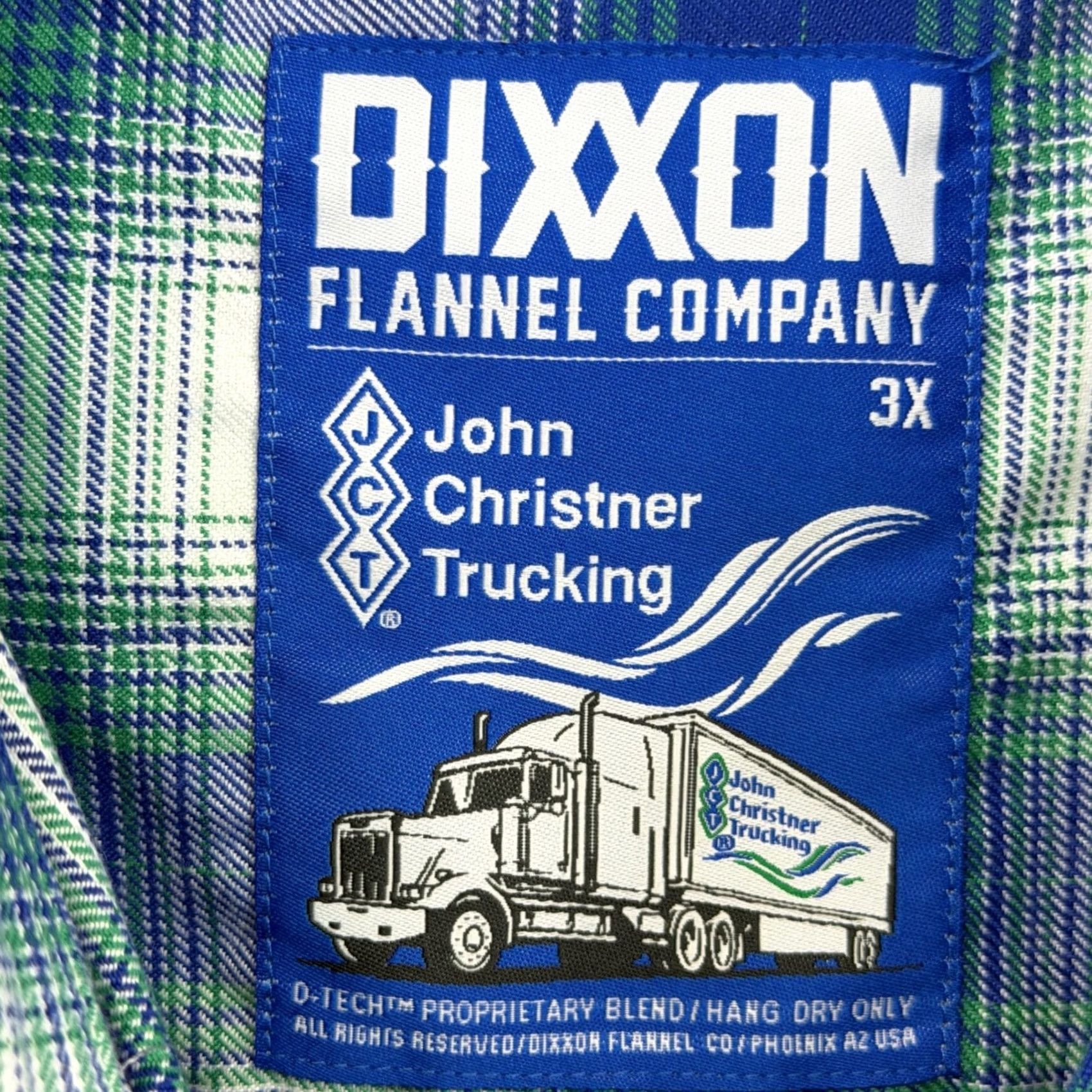 Vintage Dixxon Flannel Company Shirt Plaid JCT Blue/Green/White 3X Mens Big & Tall Button-Up Pockets Wrinkle Resistant D-Tech Size US XXL / EU 58 / 5 - 6 Thumbnail