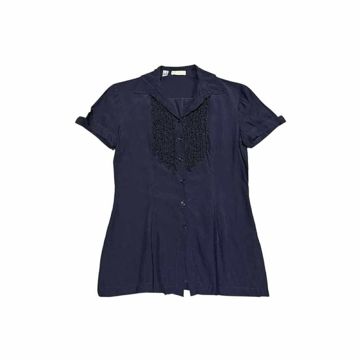 Other 🔥Vintage Future Ozbek Ruffled Rayon Embroidery Shirt Size M / US 6-8 / IT 42-44 - 1 Thumbnail