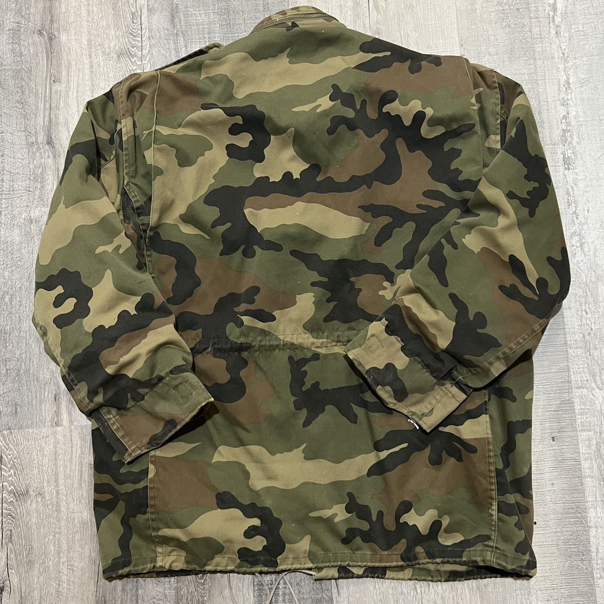 Vintage VTG 80s Duck Bay Camo Hunting Military Field Jacket Size US L / EU 52-54 / 3 - 3 Thumbnail