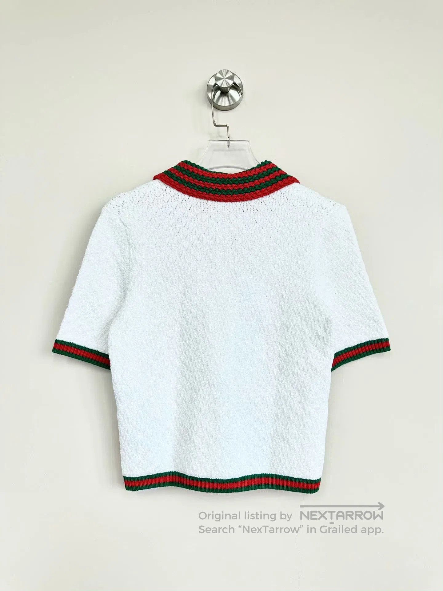 Gucci Gucci White Logo Cropped Polo Shirt. Size L / US 10 / IT 46 - 2 Thumbnail