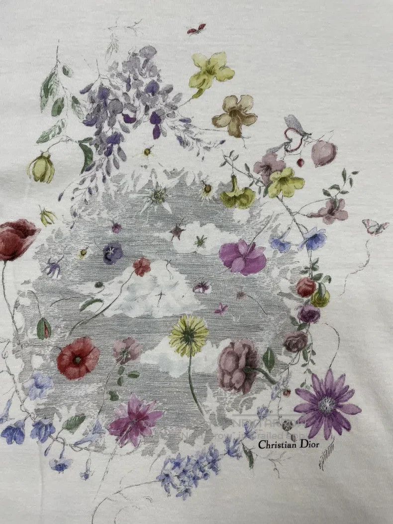 Dior Dior White floral print short-sleeved T-shirt Size XS / US 0-2 / IT 36-38 - 2 Thumbnail