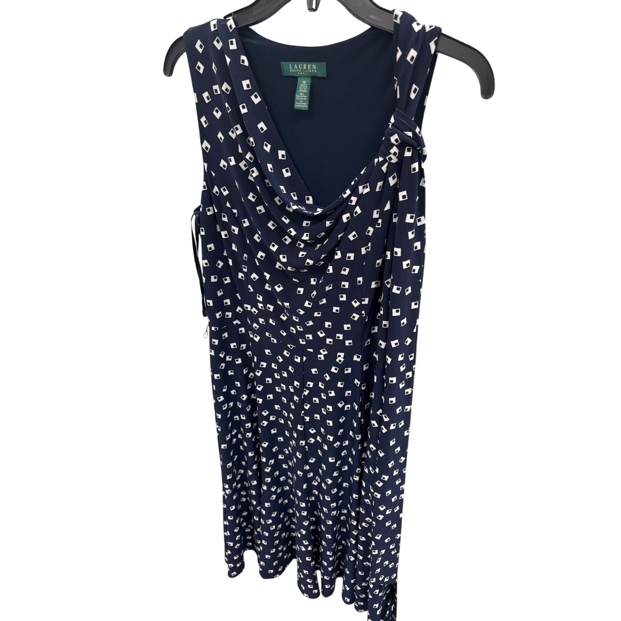 Lauren Ralph Lauren Lauren Ralph Lauren Womens Navy & White Geometric Print Slee Size L / US 10 / IT 46 - 8 Thumbnail