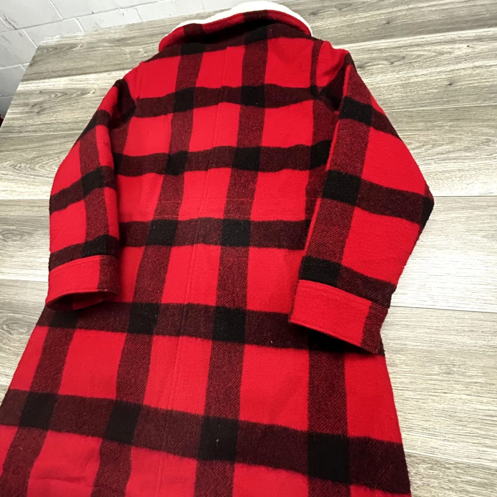 Vintage Woolrich Abercrombie & Fitch Coat Womens Large Red Buffalo Plaid Wool Parka Size L / US 10 / IT 46 - 6 Thumbnail