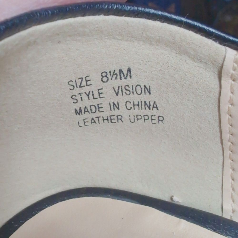 Designer Two Lips Vision sz 8.5 Elegant Black / Tan Peep-Toe Leather Size US 8.5 / IT 38.5 - 8 Thumbnail