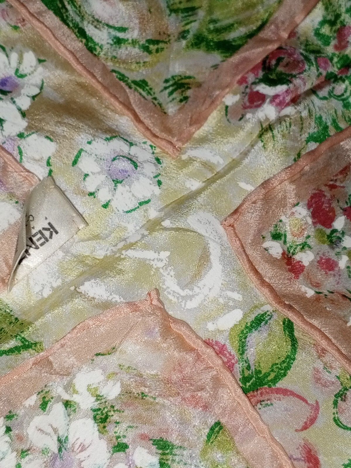 Kenzo KENZO PARIS France Floral Flowers Oversized XXL Silk Scarf Size ONE SIZE - 8 Thumbnail