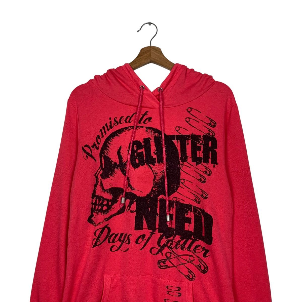 Japanese Brand GLITTER NEED Skulls Big Logo Punk Hoodies #1595-C71 Size M / US 6-8 / IT 42-44 - 8 Thumbnail