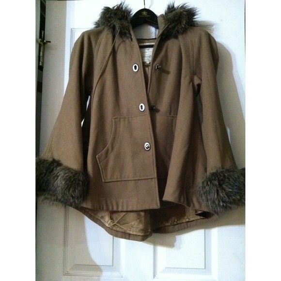 Guess GUESS WOMEN'S WOOL BLEND JACKET WITH HOODED FUR SIZE: M Size M / US 6-8 / IT 42-44 - 2 Thumbnail