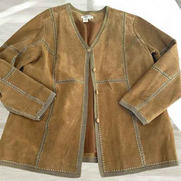 Vintage Vintage Christopher & Banks 100% Genuine Leather Boho Jacket Size L / US 10 / IT 46 - 2 Thumbnail