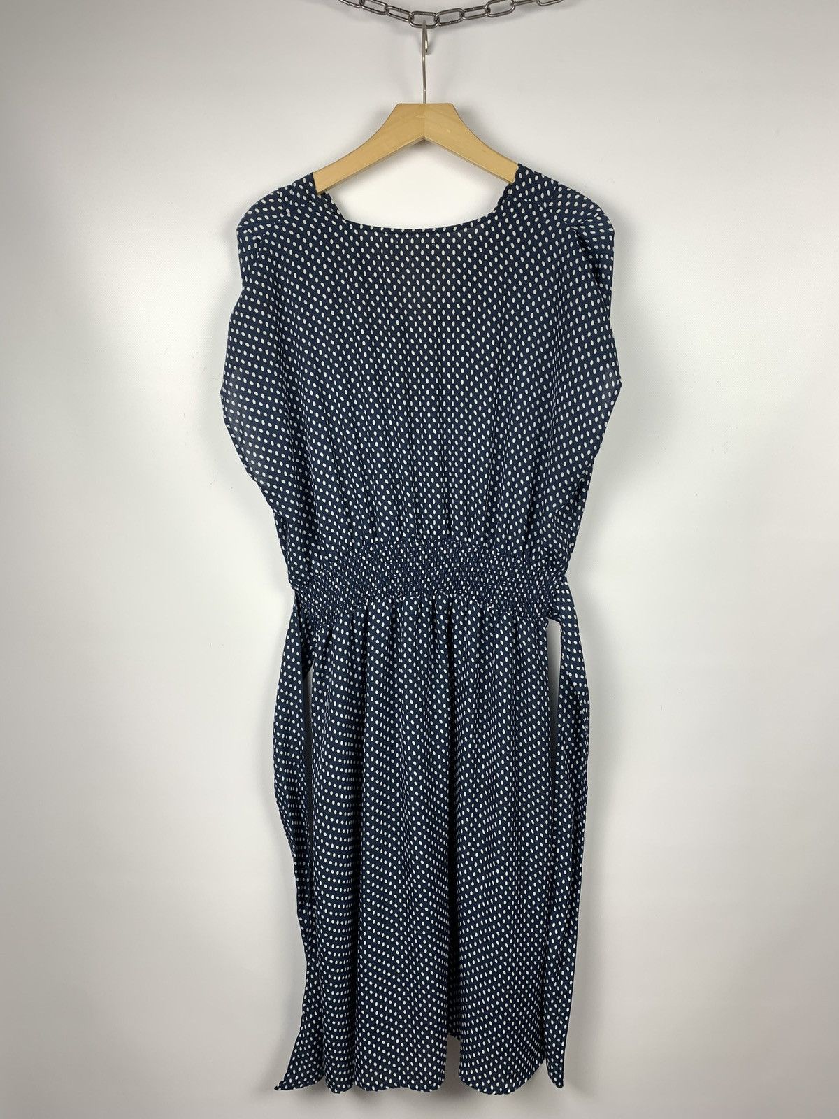 Max Mara Max Studio Polka Dot Midi Dress Women’s Size L Blue Size L / US 10 / IT 46 - 9 Thumbnail