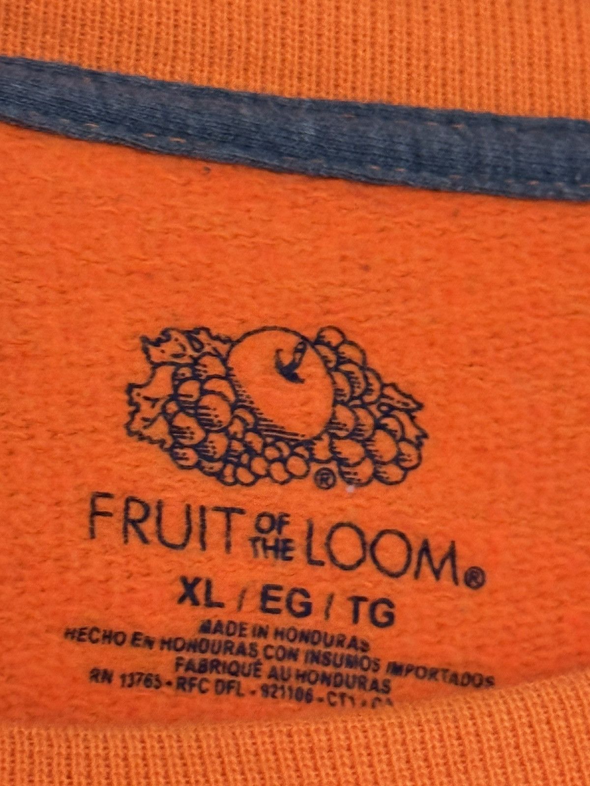 Fruit Of The Loom Vintage Fruit of Loom Orange Sweatshirt XL FOL Neon Size US XL / EU 56 / 4 - 4 Thumbnail