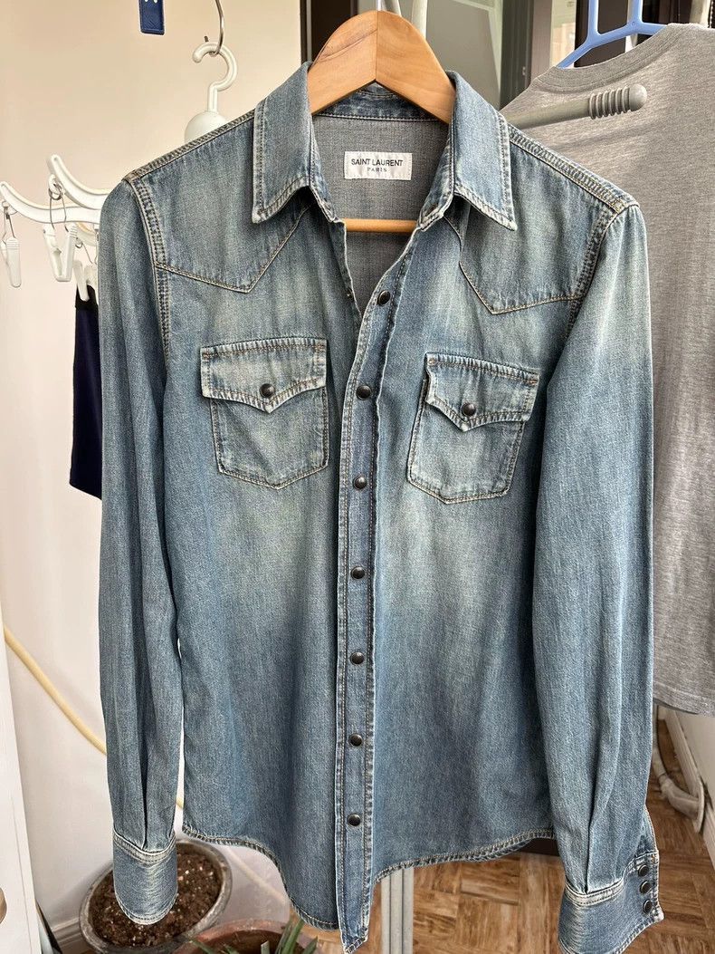 Saint Laurent Paris Saint Laurent Paris Denim shirt-2508 Size US L / EU 52-54 / 3 - 1 Thumbnail