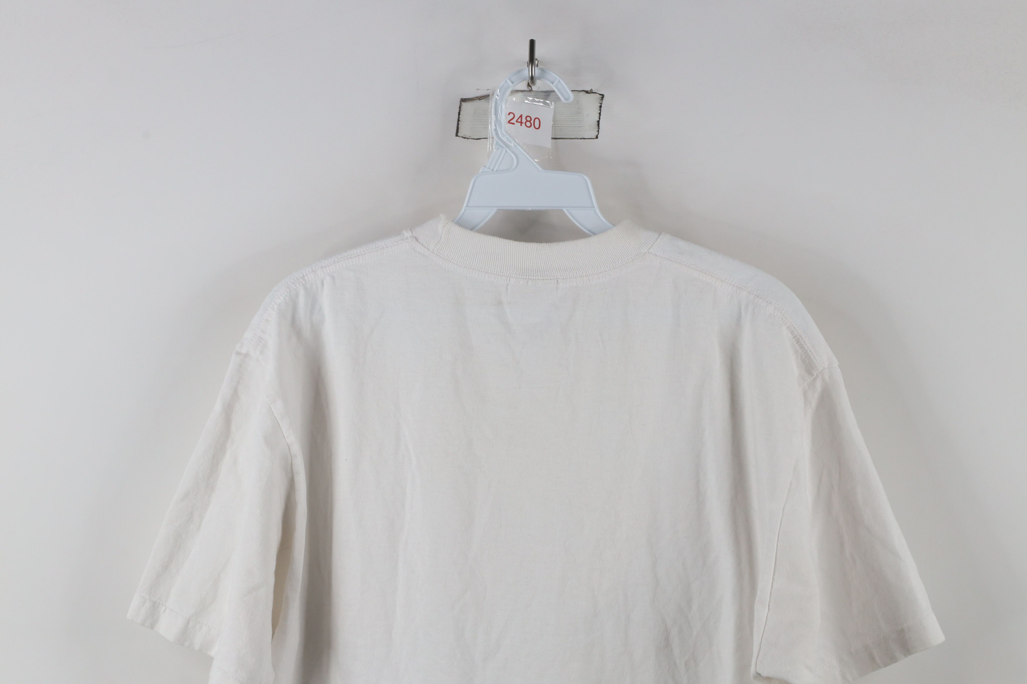 Vintage Vintage 90s Streetwear Heavyweight Cotton T-Shirt White Size US L / EU 52-54 / 3 - 9 Thumbnail