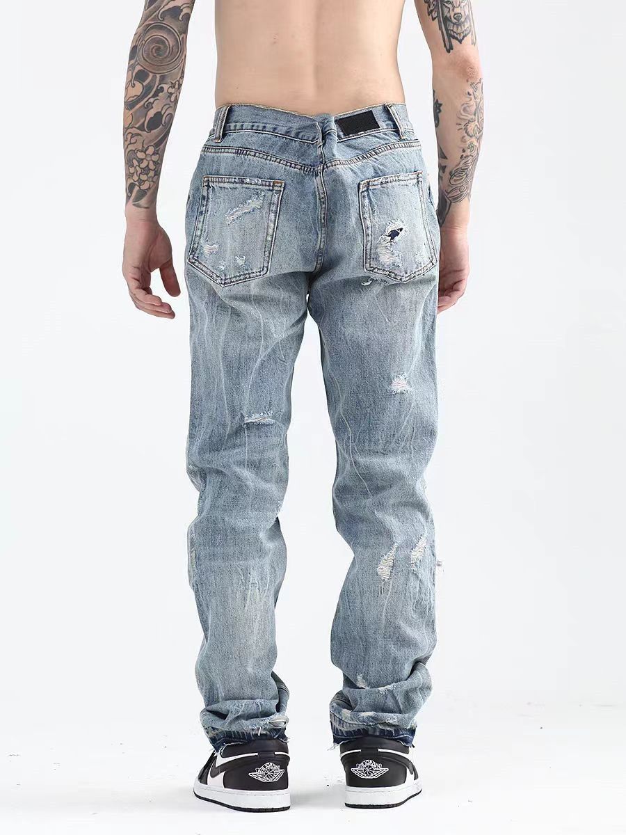 Japanese Brand × Vintage High Street Hip Hop Casual Straight Ripped Jeans Size US 30 / EU 46 - 5 Thumbnail
