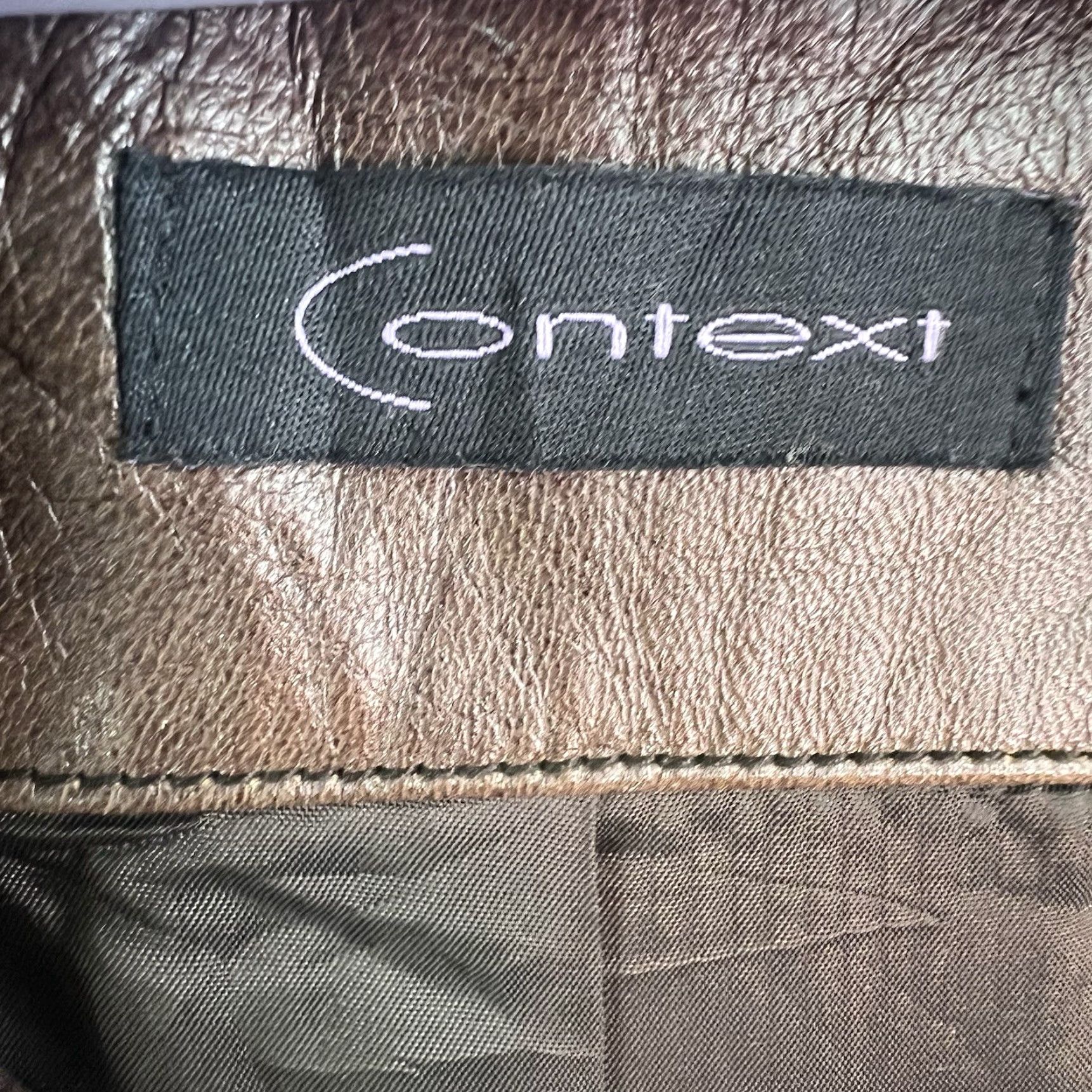 Vintage CONTEXT Leather Bomber Jacket Womens Size 12 Brown Size XL / US 12-14 / IT 48-50 - 5 Thumbnail