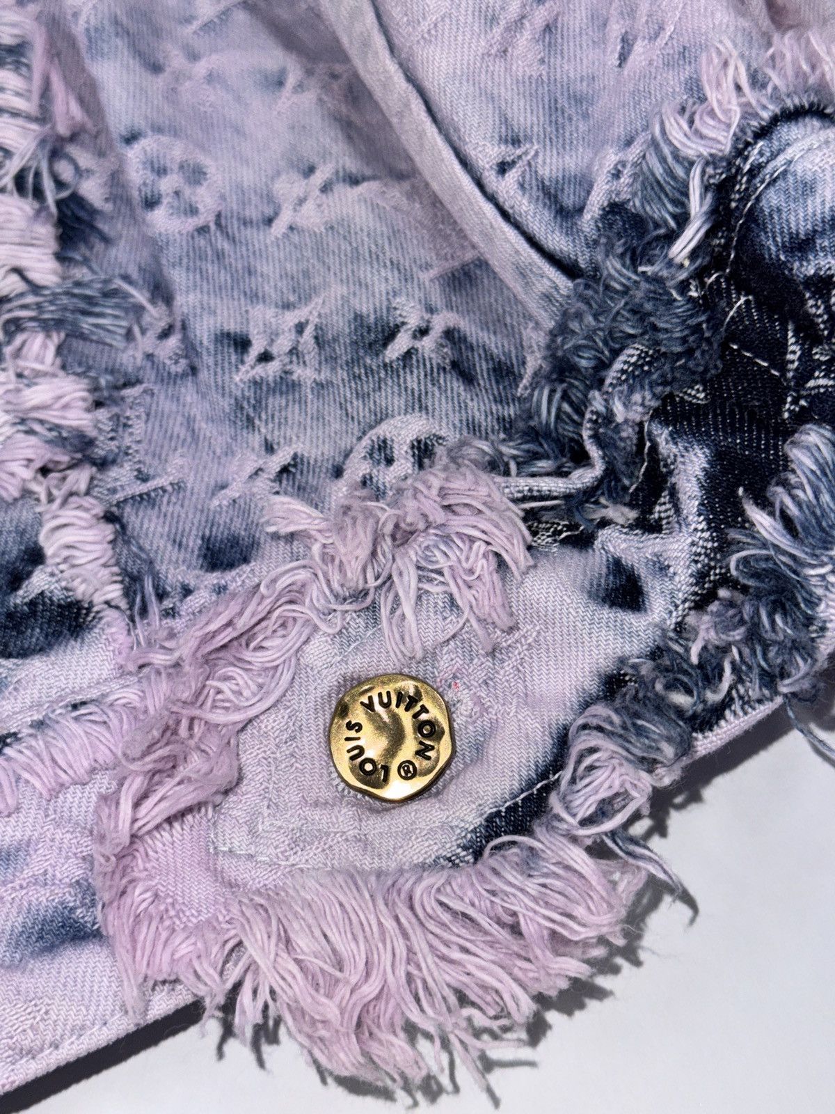 Louis Vuitton 2023 Lavender Fringed Monogram Boyhood Denim Jacket Size US M / EU 48-50 / 2 - 3 Thumbnail
