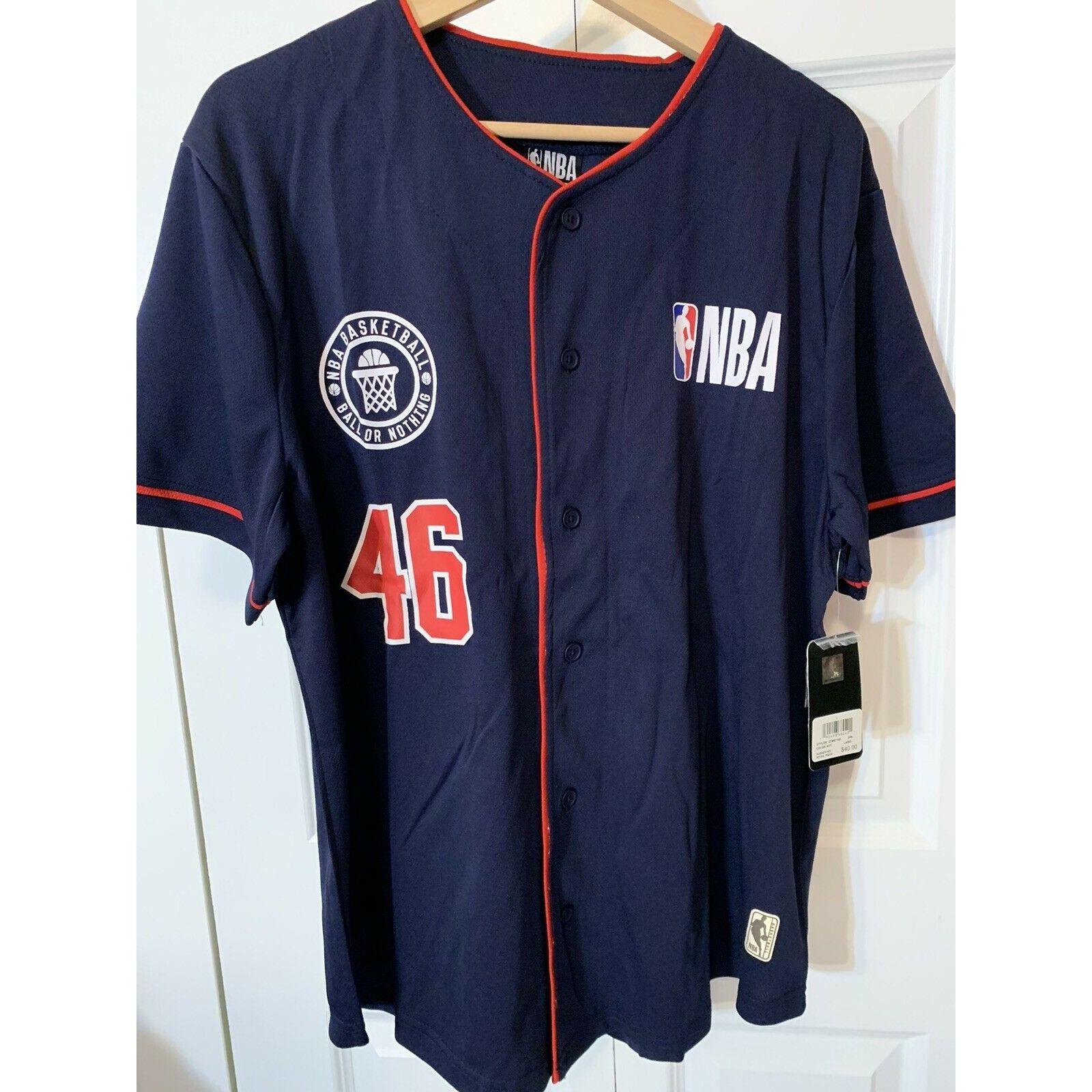 NBA New Authentic NBA #46 Men Sz L Basketball Blue Button Baseba Size US L / EU 52-54 / 3 - 5 Thumbnail