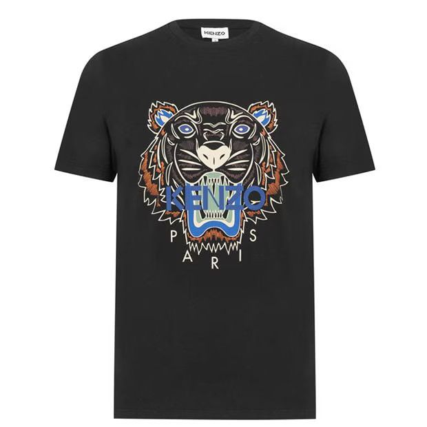 image of Kenzo O1G2R1Mq0424 Icon Tiger T-Shirts In Black, Men's (Size XS)