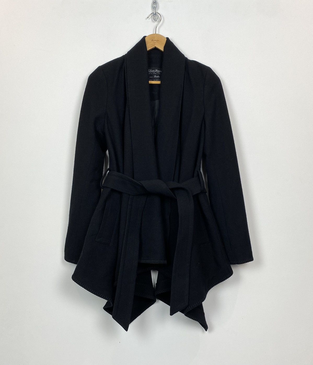 Allsaints Allsaints Gigi Coat Wool Belted Open Jacket US8 UK12 Black Size M / US 6-8 / IT 42-44 - 5 Thumbnail