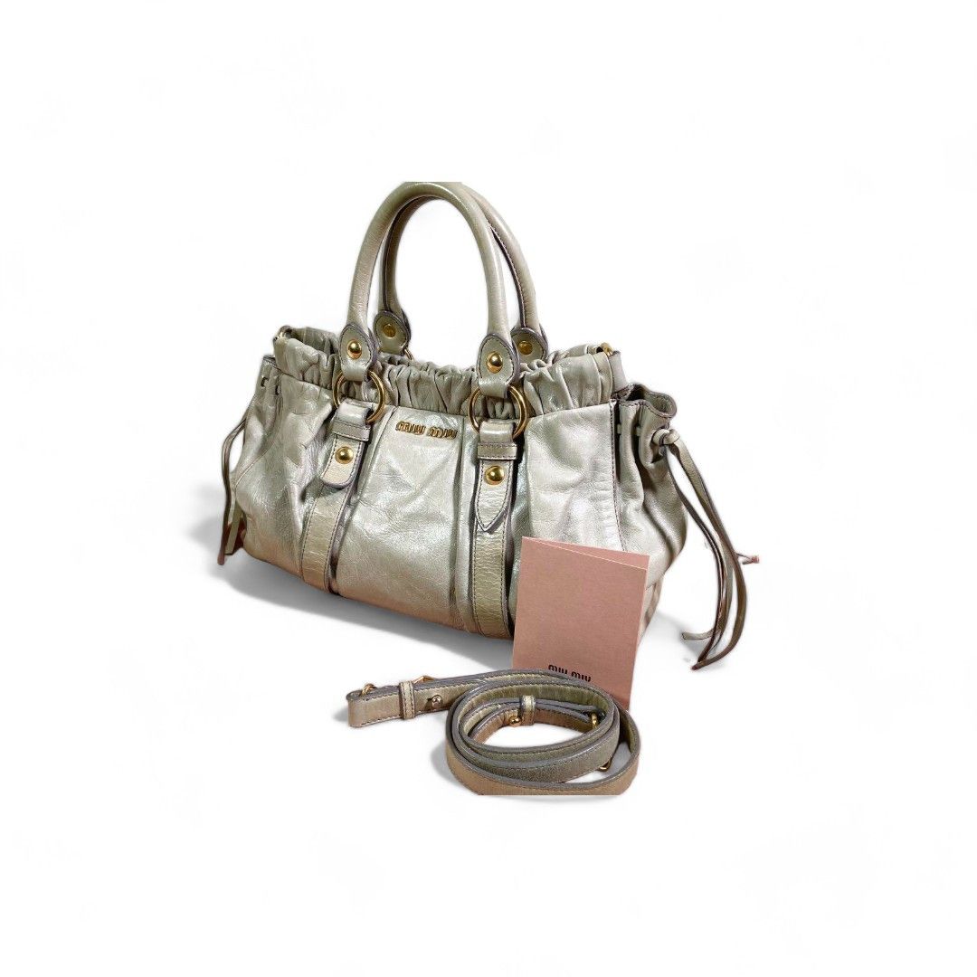 Miu Miu Miu Miu - leather handbag grey 2way shoulder bag Size ONE SIZE - 1 Thumbnail