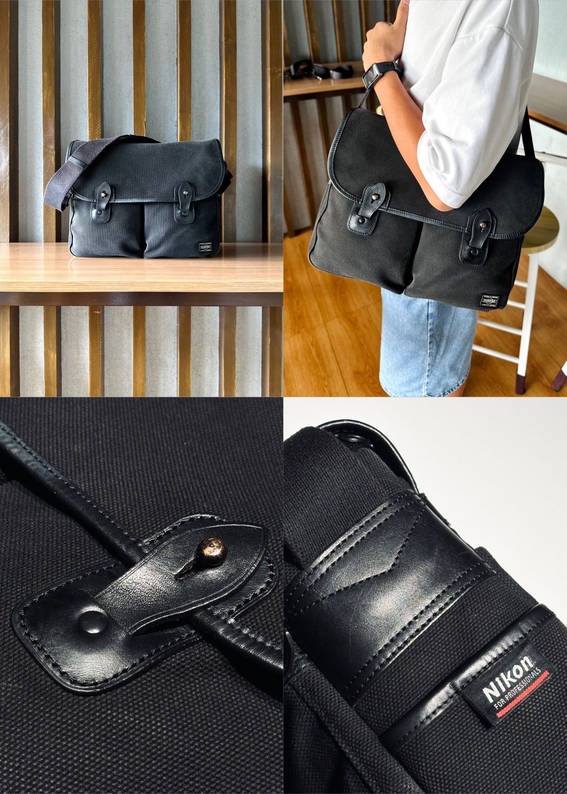 Porter Nikon x Porter Canvas Leather Camera/Shoulder Messenger Bag Size ONE SIZE - 5 Thumbnail