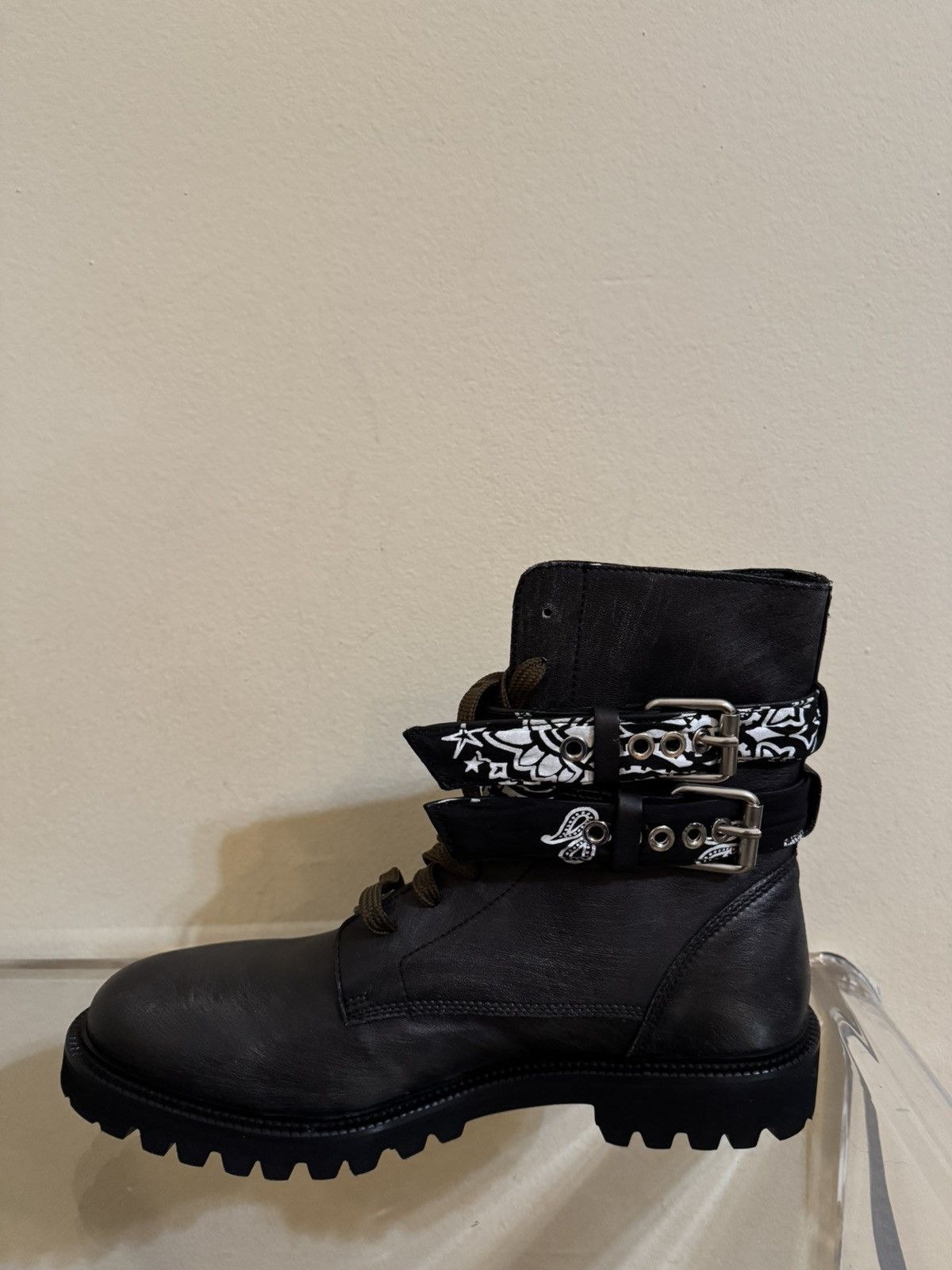 Amiri Amiri Bandana High Top Leather Combat Boots Black 43 Size US 10 / EU 43 - 8 Thumbnail