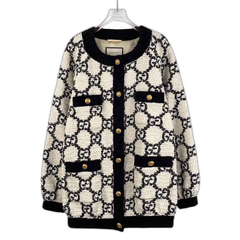 Gucci Color Block Logo Jacquard Long Sleeve Jacket-2505