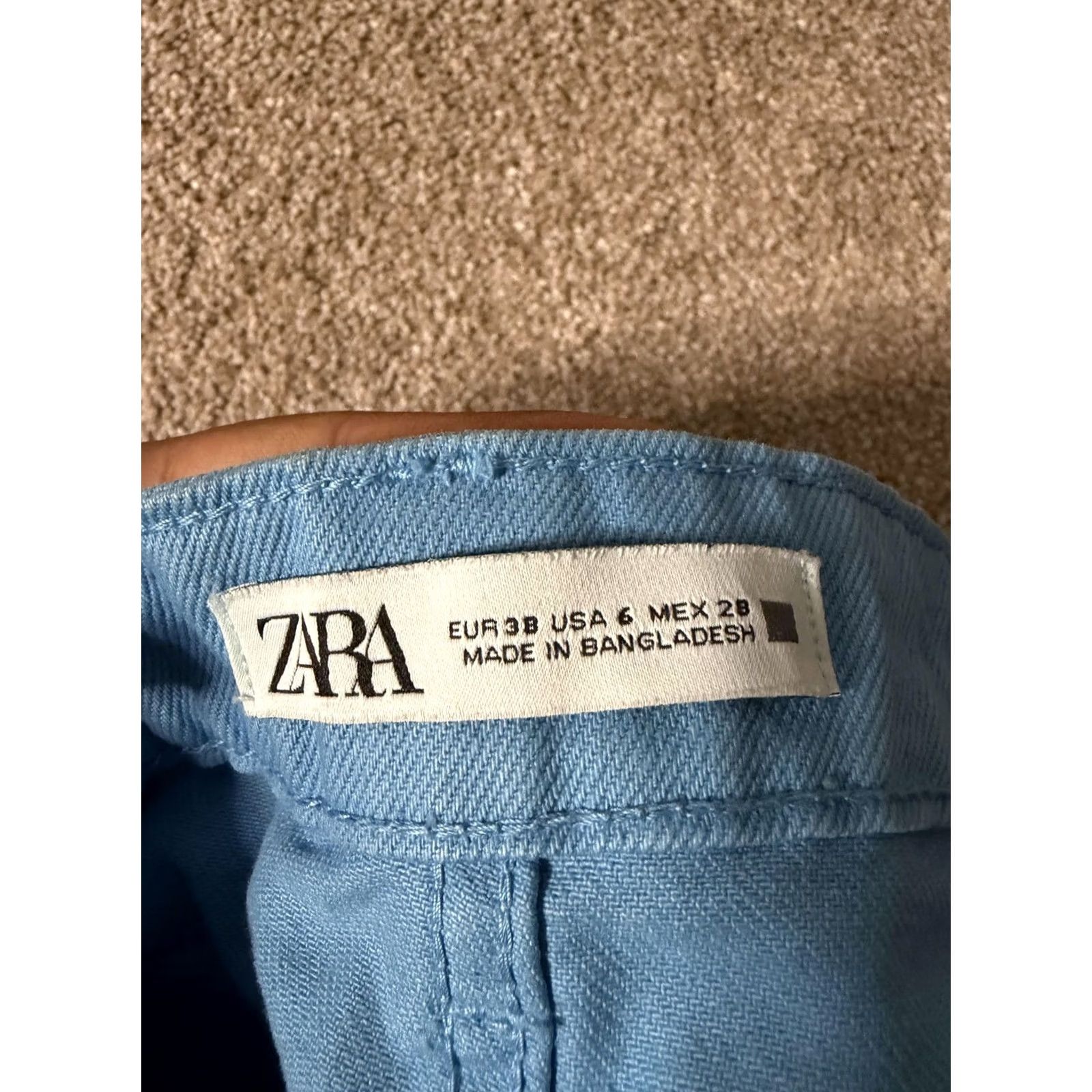 Zara ZARA Shorts Womens 6 Denim High Rise Relaxed Fit Button Fly Casual Blue Size 28" / US 6 / IT 42 - 8 Thumbnail