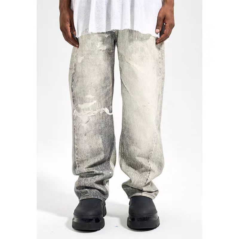 Japanese Brand × Jean High street all-over destroyed print retro straight jeans Size US 32 / EU 48 - 2 Thumbnail