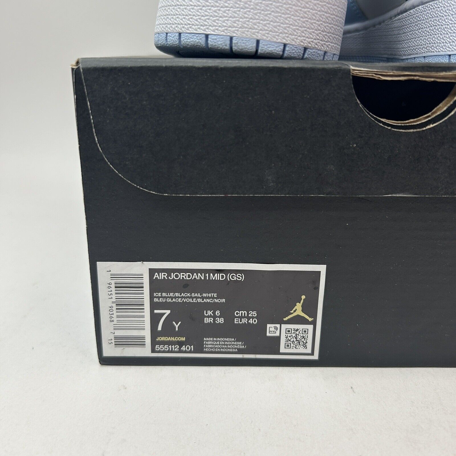 Jordan Brand Nike Air Jordan 1 Mid Retro GS “Ice Blue/UNC” 2023 Size US 8.5 / IT 38.5 - 5 Thumbnail