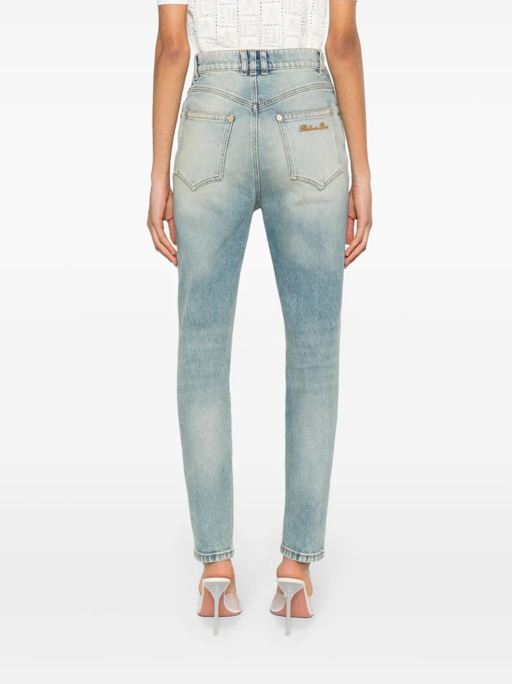 Balmain o1s1wg110825 Mid Rise Skinny Jeans in Indigo Blue Size 28" / US 6 / IT 42 - 5 Thumbnail