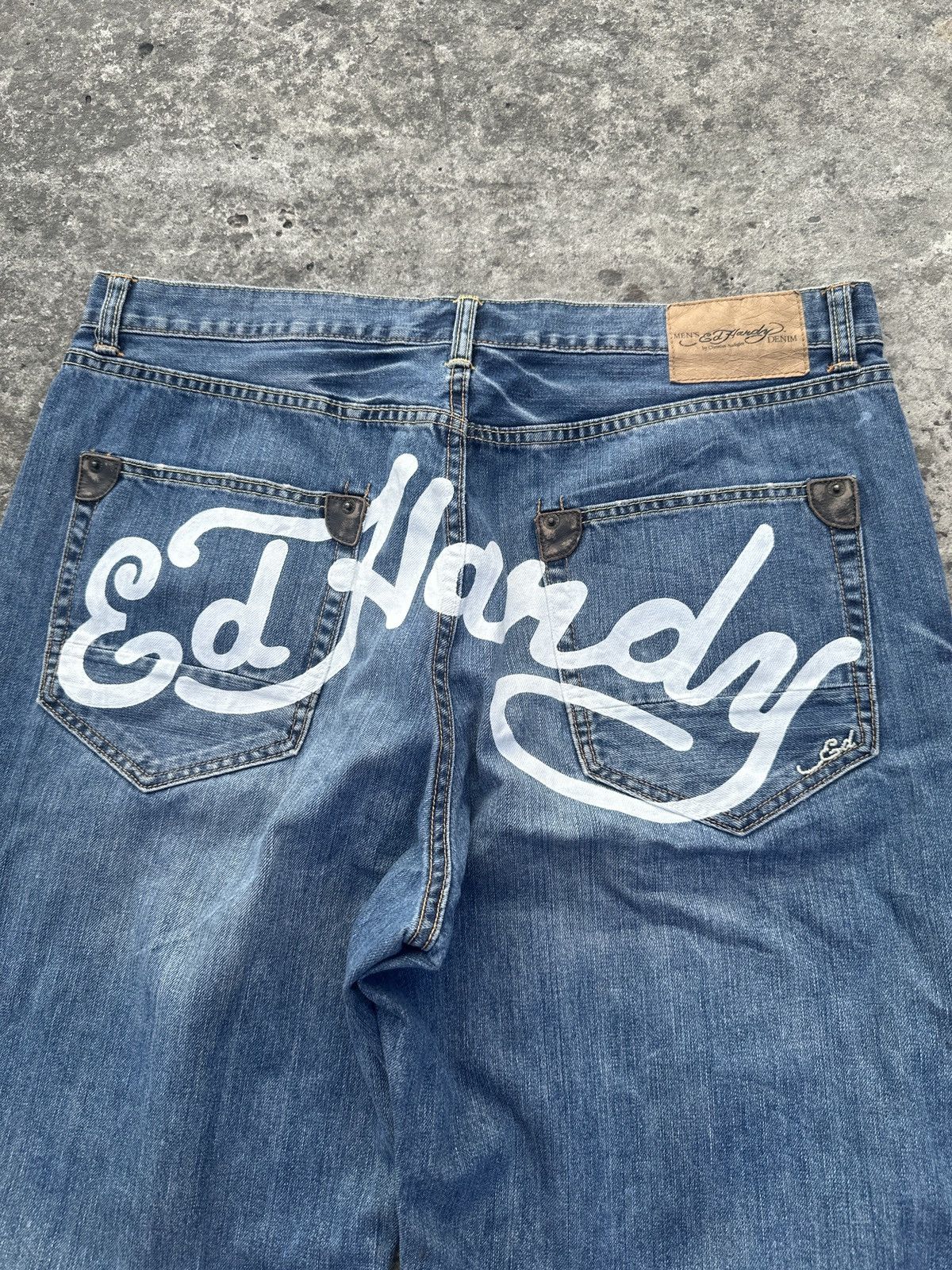 Ed Hardy Y2K Vintage Ed Hardy Denim Shorts Baggy Streetwear Rare Usa Size US 37 - 2 Thumbnail